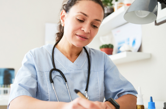 Nurse taking notes